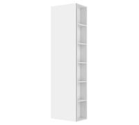 KEUCO X-LINE Armoires hautes, 1 porte, charnières à gauche, étagère latérale, 480x1750x300mm, 33132300001, Corps/Avant: Blanc décor mat / Blanc verre