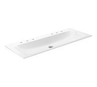 Keuco X-Line Céramique match0 33180311206 120,5x49,3cm, avec 2x3 trous pour robinetterie, sans trop-plein, blanc