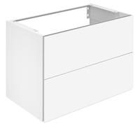 Keuco X-Line meuble sous vasque 33163300000 décor blanc mat, verre blanc clair, 80x60,5x49cm, 2 tiroirs