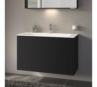 Keuco X-Line meuble sous vasque 33172970000 100x60,5x49cm, façade extractible, décor revêtement vulcanite mat, verre vulcanite mat