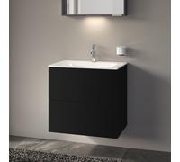 KEUCO Meuble sous-lavabo X-LINE 33153970000 – 2 tiroirs, 650×605×490 mm, Vulkanit mat/verre satiné