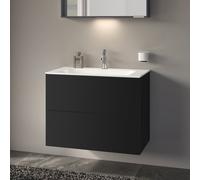 KEUCO Meuble sous-lavabo X-LINE 2 tiroirs 800x605x490mm Vulkanit décor mat / verre satiné