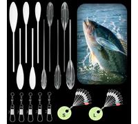 KEUGT Kit de Pêche à la Truite Spirolino,10 pcs Bombette Peche Truite Set | Accessoires de Pêche,Flotteurs de Pêche- à la Truite,5 Émerillons Pêche,2 Stop Float Peche pour Shallow und Bottom Fish