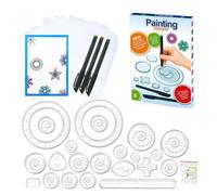 KEUGT Spirograph,26 pcs Spirograph Deluxe Set,Dessin Spirale Ensemble,Spirographe Art Design Set,Modèles de Dessin pour Enfants,Spiral Design Pochoir,Multifonctionnel Outil de Peinture pour Enfants
