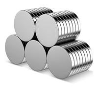 Keukenket Lot de 40 aimants ronds en néodyme pour réfrigérateur - 12 x 1,5 mm - Pour l'artisanat, les bureaux, les tableaux blancs, les cartes, les réfrigérateurs, les images