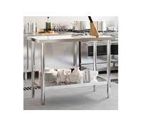 vidaXL Table de travail de cuisine 110 x 55 x 85 cm acier inoxydable