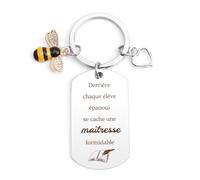 kEUkunHA Cadeau Maitresse D'éCole Cadeaux Maitresse D'éCole Fin D'AnnéE Merci Cadeau Noel Fete Des Meres Cadeaux Saint Valentin Anniversaire Halloween Paques Original Porte Clef pour Maitresse