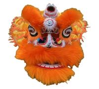 KEuLen Costume de Danse du Lion,Costume de Danse de Lion, Accessoires de spectacle folklorique traditionnel de danse du dragon chinoise, artisanat de danse du lion(Orange)