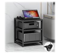 KEuLen Meuble HiFi, Meuble Chaine HiFi, Meuble multimédia, étagère stéréo, étagères réglables for Salon, Salle de Jeux et Salle d'enregistrement(White,3-Tier)