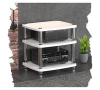 KEuLen Meuble HiFi, Meuble Chaine HiFi, Meuble TV d'angle, Support de Composants, Meuble stéréo for Home cinéma(White,60x48x57cm)