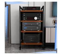 KEuLen Meuble HiFi, Meuble Chaine HiFi, Support multimédia à roulettes for Console de Jeux, Meuble stéréo for Home cinéma(Teak,4 Tier-94cm High)