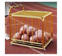 KEuLen Porte Ballon Basket, Support Ballon Foot, Chariot de Rangement à Billes à roulettes avec roulettes et Couvercle, Chariot à Billes Robuste en Acier Inoxydable(70x60x65cm)
