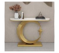 KEuLen Table Console, Console Meuble, Console avec Structure métallique géométrique, idéale for Une entrée, Un Couloir ou derrière Un canapé.(Gold a,80cm/31.5in)