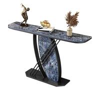 KEuLen Table Console, Table D'entrée, Console avec piètement en métal et Plateau en marbre, idéale for Une entrée, Un Salon ou à Placer derrière Un canapé.(Black B,150cm/59in)