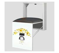 KEuLen Tabouret Pliant Mural Multifonctionnel avec Panneau Artistique et Coussin Doux for entrée, Camping-Car et Plus Encore(A,Without armrest)