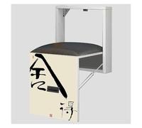 KEuLen Tabouret Pliant Mural Multifonctionnel avec Panneau Artistique et Coussin Doux for entrée, Camping-Car et Plus Encore(C,Without armrest)