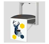 KEuLen Tabouret Pliant Mural Multifonctionnel avec Panneau Artistique et Coussin Doux for entrée, Camping-Car et Plus Encore(K,Without armrest)