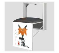 KEuLen Tabouret Pliant Mural Multifonctionnel avec Panneau Artistique et Coussin Doux for entrée, Camping-Car et Plus Encore(P,Without armrest)
