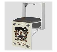 KEuLen Tabouret Pliant Mural Multifonctionnel avec Panneau Artistique et Coussin Doux for entrée, Camping-Car et Plus Encore(E,Without armrest)