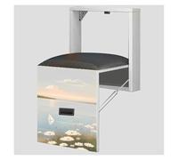 KEuLen Tabouret Pliant Mural Multifonctionnel avec Panneau Artistique et Coussin Doux for entrée, Camping-Car et Plus Encore(B,Without armrest)