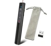 KEUPOK Pointeur Laser PowerPoint, Télécommande De Présentation Sans Fil Longue Portée, Pointeur Laser Puissant Plug-And-Play, Avec 1 Pochette De Rangement