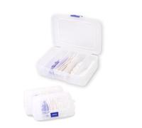 KEUYE Lot de 2 étuis de voyage Qtips de voyage résistants à l'humidité et à la poussière avec 5 grilles