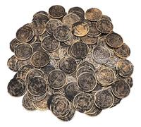 Keuyeo 100 Pièces De Pièces De Pirate Pièces De Jeu Croisées Doublons Espagnols Fausses Pièces De Trésor Pièces De Trésor Répliques De Pièces De Pirate Ensemble pour Fêtes, Jeux, Cadeaux