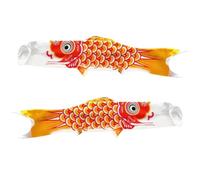Keuyeo 2 Pièces/Ensemble Carpe Japonaise Manche À Air Streamer Poisson Drapeau Cerf-Volant Japonais Koinobori Carpe Cerf-Volant Coloré Manche À Vent Carpe Chaussette À Vent Drapeau Suspendu Décor