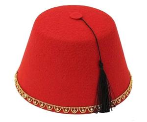 Keuyeo Casquette Marocaine Ottoman avec Pompon Noir, Chapeau Fez Marocain, Accessoires De Costume De Fête pour Événements Culturels, Théâtre Cosplay