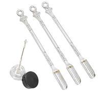Keuyeo Cuillère À Priser 3 Pièces Cuillère À Poudre Mini Pelle Cuillère À Médicaments Pendentifs Collier pour Bouteille À Renifler Accessoires De Cuisine pour Fumer 80mm