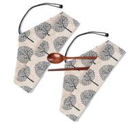 Keuyeo De Vaisselle Portable 2 Pièces, Pochette À Baguettes Imprimée Japonaise, De Rangement De Couverts De en Plein Air, en Tissu pour Cuillère Fourchette