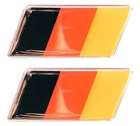 Keuyeo Emblème De Pare-Chocs De Calandre De Voiture À Mode 2 Pièces/Ensemble, Emblème De Calandre De Drapeau Allemand en Aluminium, Décalcomanie De Voiture, Décor Universel De Style De Voiture