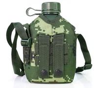 Keuyeo Fiaschetta Militare 1 Litro, Borraccia in Alluminio, Vino, Mensa Militare, Campeggio, Escursionismo, Sopravvivenza, Bollitore Con Coperchio Esterno