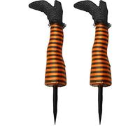 Keuyeo Jambes De Sorcière d'halloween, 1 Paire De Jambes De Sorcière À l'envers, Accessoires De Sorcière d'halloween, Jambes De Sorcière Maléfique pour Décoration Intérieure Extérieure