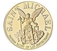 Keuyeo L'archange avec Prière USA St Michael Gold Challenge Coin USA Collectibles Pièce Commémorative Réplique Collection Cadeau Pièces De Collection