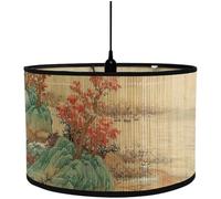 Keuyeo Paralume in Bambù in Stile Cinese Paralume Pieghevole in Bambù Paralume Con Decorazioni Vintage Paralumi per Lampade Parete per Decorazione Domestica