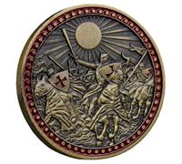 Keuyeo Pièce Commémorative des Chevaliers Templiers, Pièce De Défi Vintage, Médaille du Bouclier Sacré pour Les Amateurs De Collection d'art