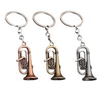 Keuyeo Porte-clés Tuba avec Ton Argent, 3 Pièces, Pendentif, Instrument De Musique À Mode, Cadeau d'anniversaire De Remise De Diplôme