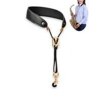 Keuyeo Sangle De Saxophone en Cuir, Lanière De Cou, Protection du Cou pour Soprano Tenor Alto Baryton, Instrument De Musique