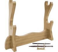 Keuyeo Support D'épée en Bois À Deux Niveaux, Support D'épée De Samouraï, Support De Lame, Présentoir De Poignard, Support D'épée Court pour Le Bureau Maison