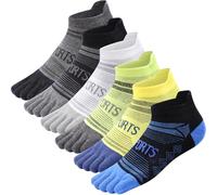 Kevaler Chaussettes à Orteils Homme Chaussettes de Course 5 Doigts Sport Respirantes Court Basse Socquettes Orteils Separes pour Entraînement Course Fitness - 6 Paires