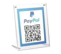 Kevenal Lot de 1 panneau de code QR 15,2 x 20,3 cm avec support en métal, support en acrylique pour application de caisse