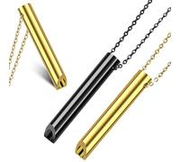 KEVGNRO Collier de Respiration,Collier d'anxiété,Colliers Anti-Stress,Collier de Respiration consciente pour soulager Le Stress et l'anxiété,Exercices de Respiration,méditation (Or + Noir)