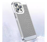 KEVGNRO Electroplating Heat Dissipation Phone Case for15/14/13/12 Pro Max, 2023 New Heat Dissipation Plating Fine Hole Protector Phone Case (15PROMAX,Silver)