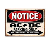 Keviewly ACDC Parking Only Plaque murale vintage en fer pour bar, café, garage, maison, cadeau d'anniversaire, mariage