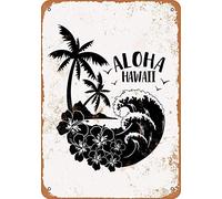 Keviewly Plaque en métal Aloha Hawaii 30,5 x 20,3 cm Décoration vintage rétro