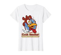 Kevin Smith Jay et Silent Bob Reboot Cock Smoker Logo Baked T-Shirt, Femme, Blanc, XL