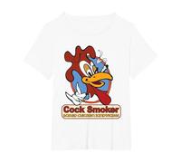 Kevin Smith Jay et Silent Bob Reboot Cock Smoker Logo Baked T-Shirt, Femme Grandes Tailles, Blanc, 3X