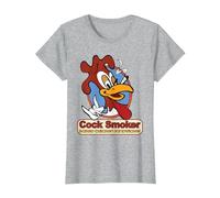 Kevin Smith Jay et Silent Bob Reboot Cock Smoker Logo Baked T-Shirt, Femme, Gris Chiné, M