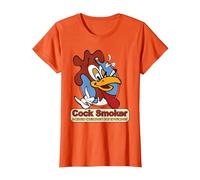 Kevin Smith Jay et Silent Bob Reboot Cock Smoker Logo Baked T-Shirt, Femme, Orange, S